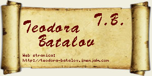 Teodora Batalov vizit kartica